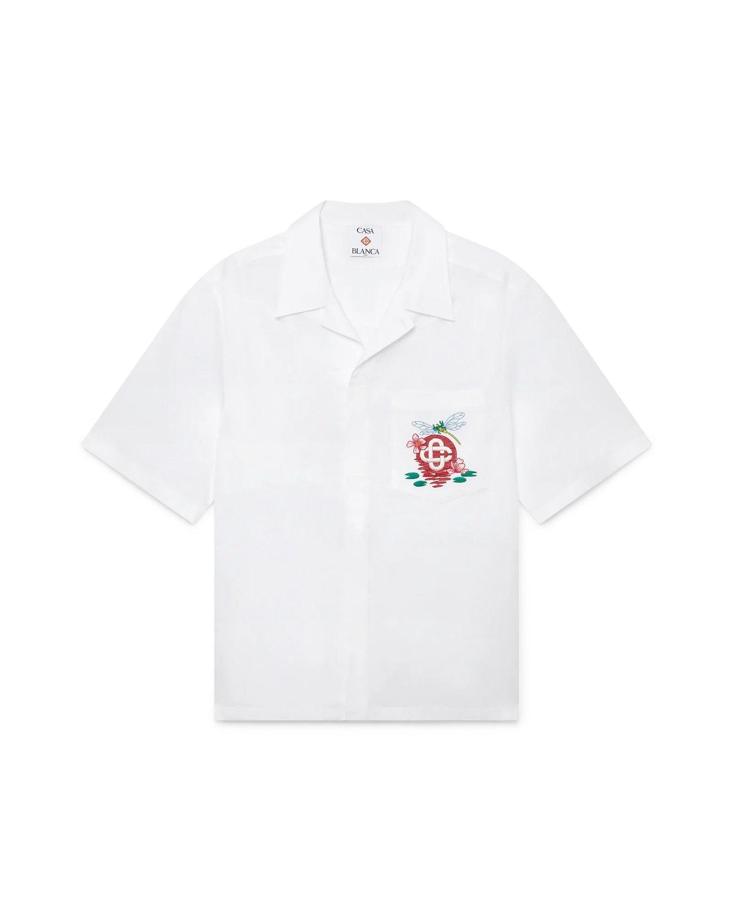 Cotton Poplin Embroidered Short Sleeve Shirt