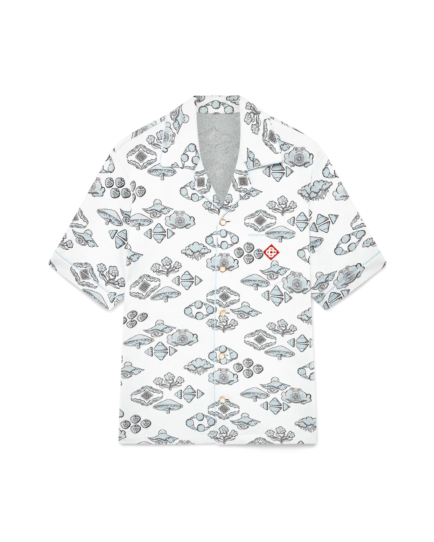 Jacquard Motif Short Sleeve Shirt