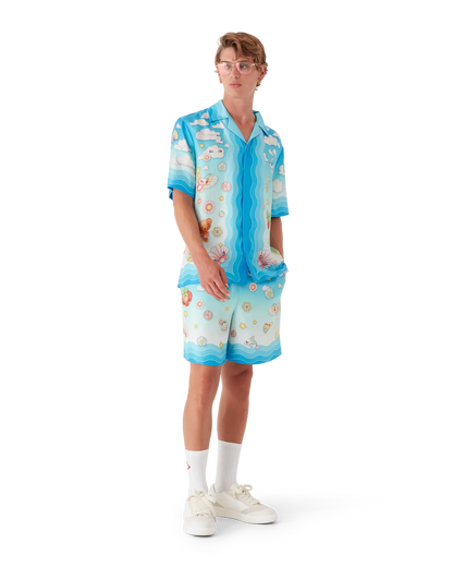 Kawaii Motif Silk Twill Shorts