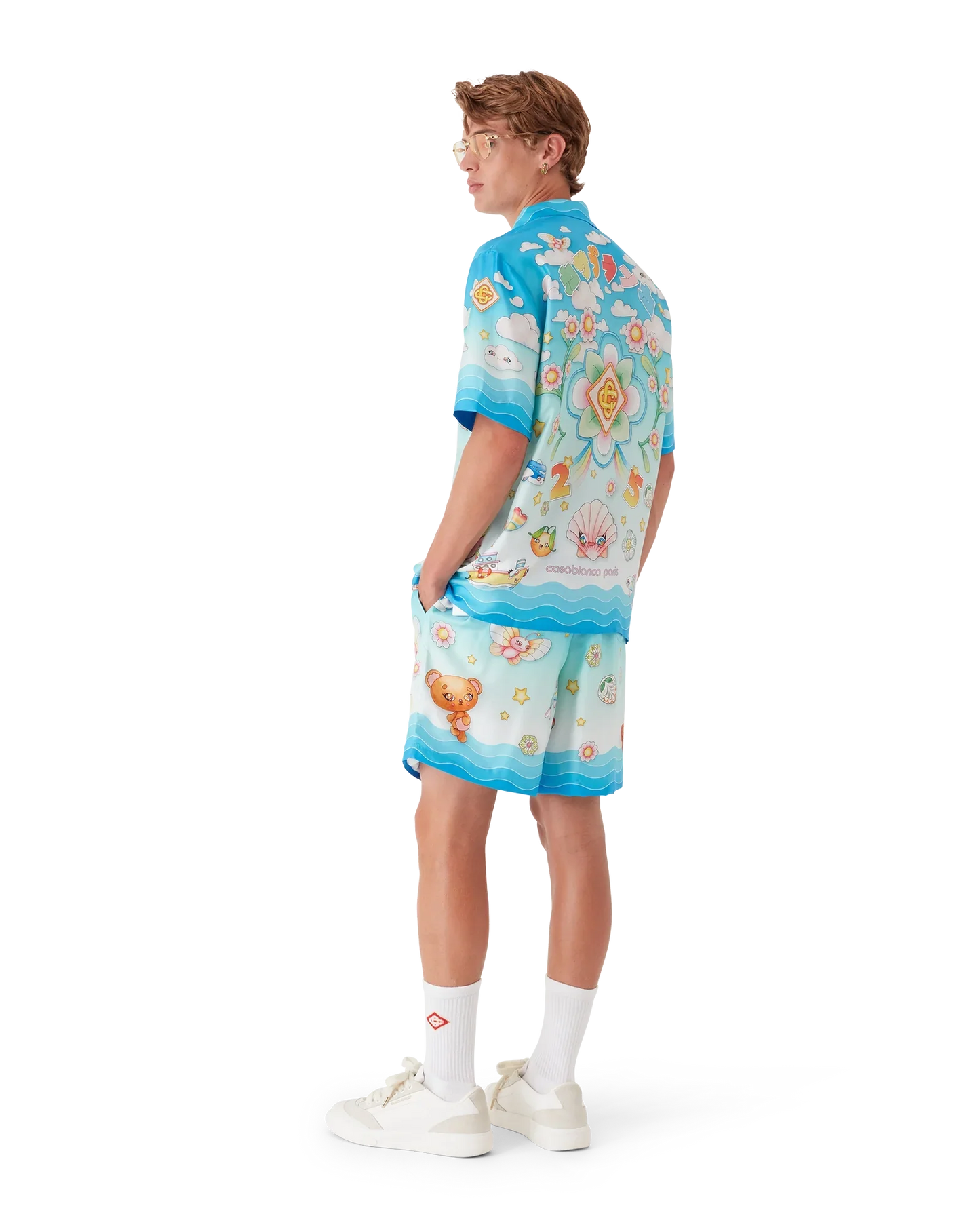 Kawaii Motif Silk Twill Shorts