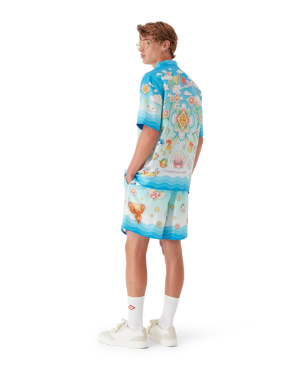 Kawaii Motif Silk Twill Shorts
