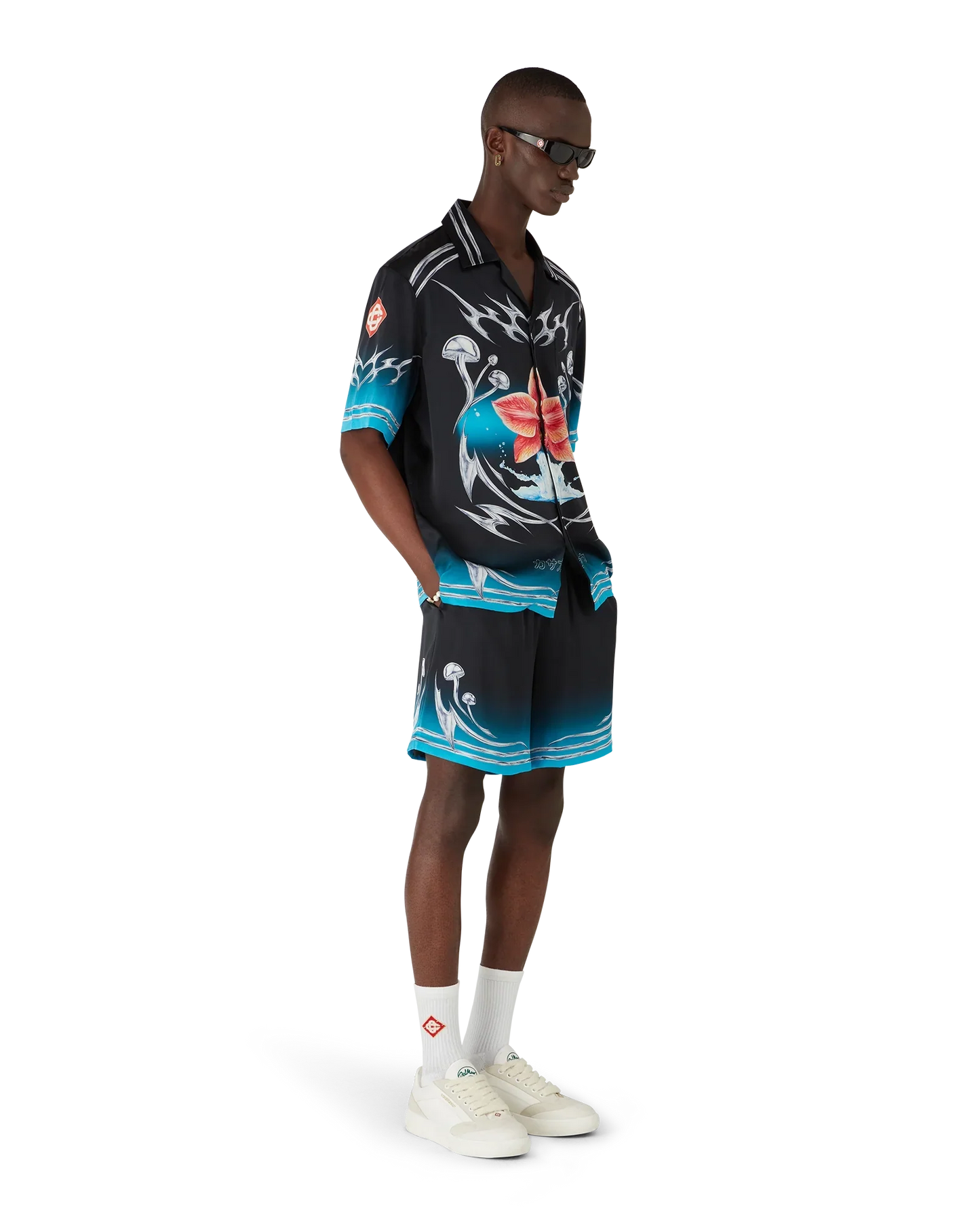 Short en satin de soie Blades
