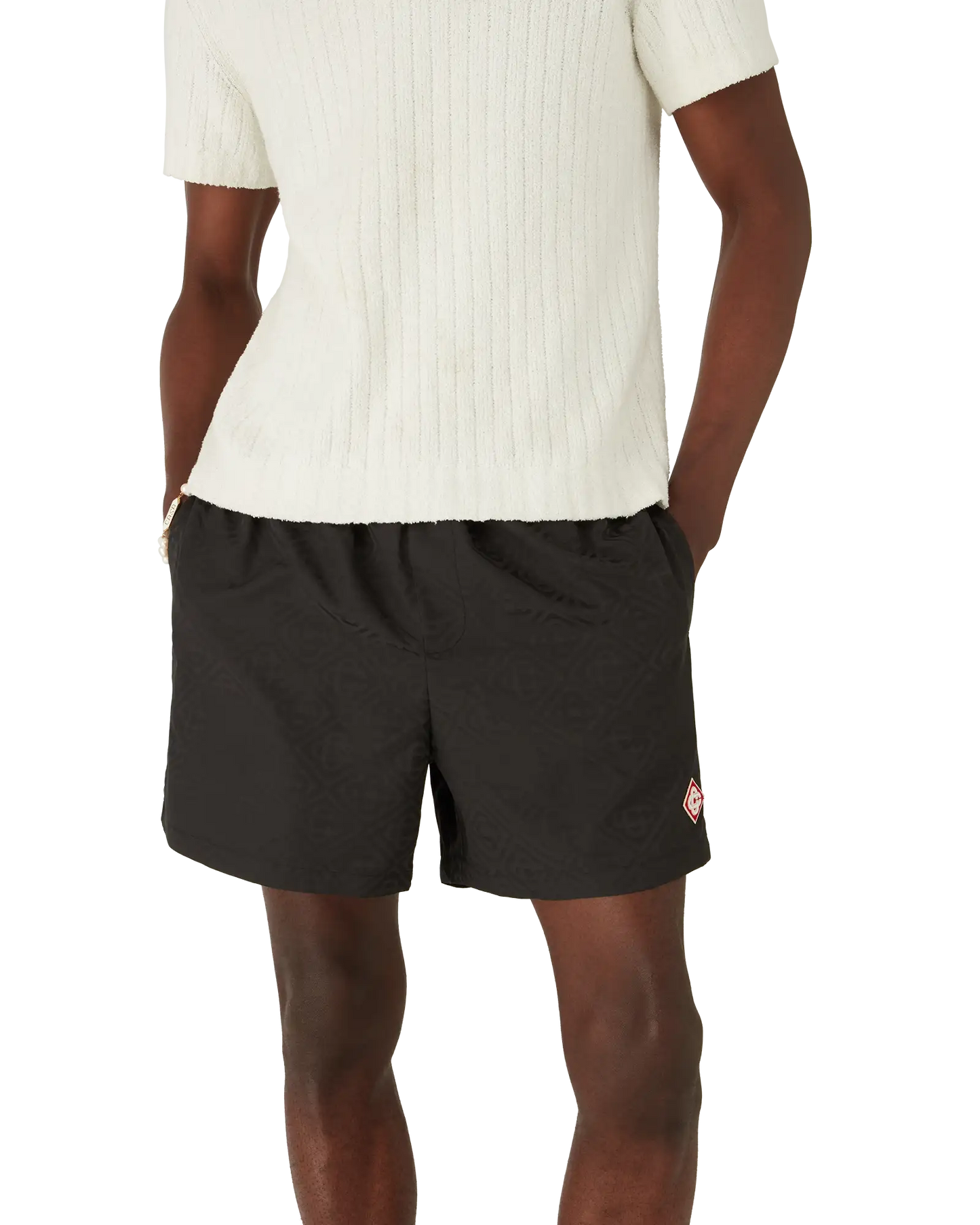 Short de bain jacquard monogramme