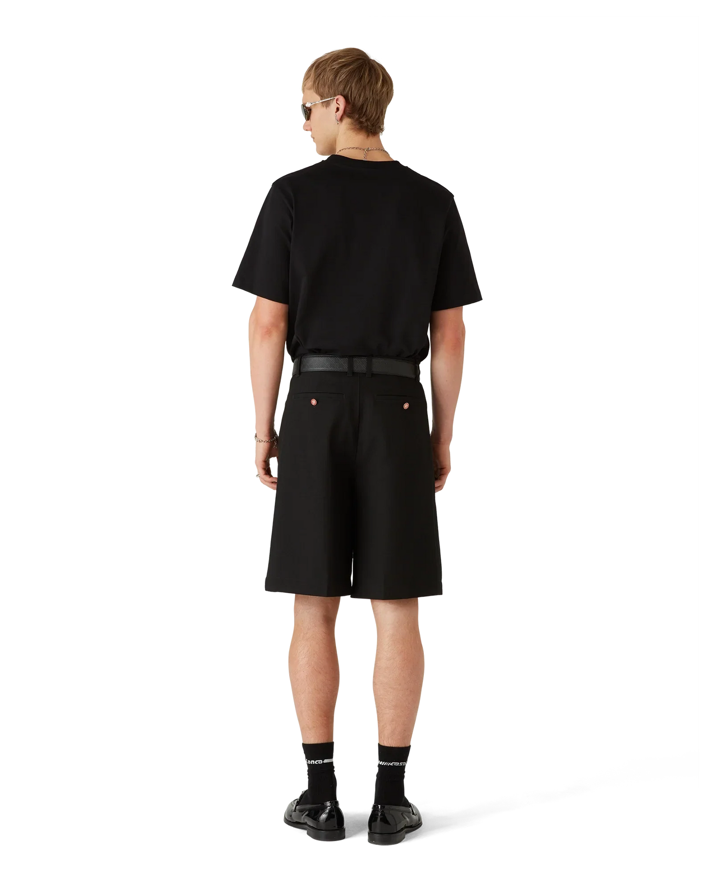 Shorts en coton avec passants de ceinture