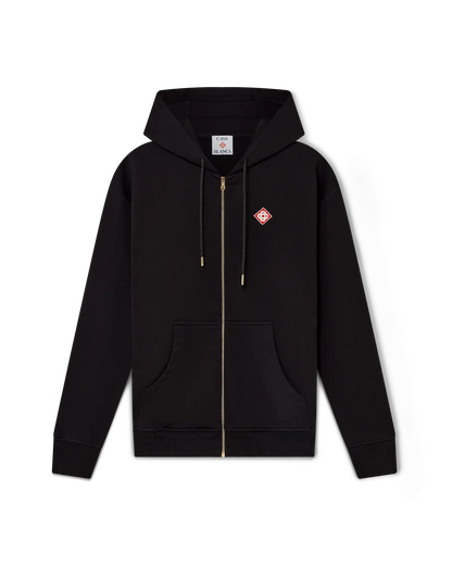 Sweat à capuche zippé avec logo diamant