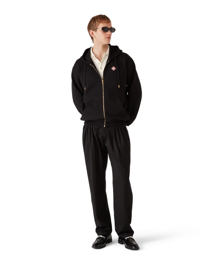 Sweat à capuche zippé avec logo diamant