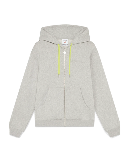 Sweat-shirt à capuche zippé en mélange de cachemire