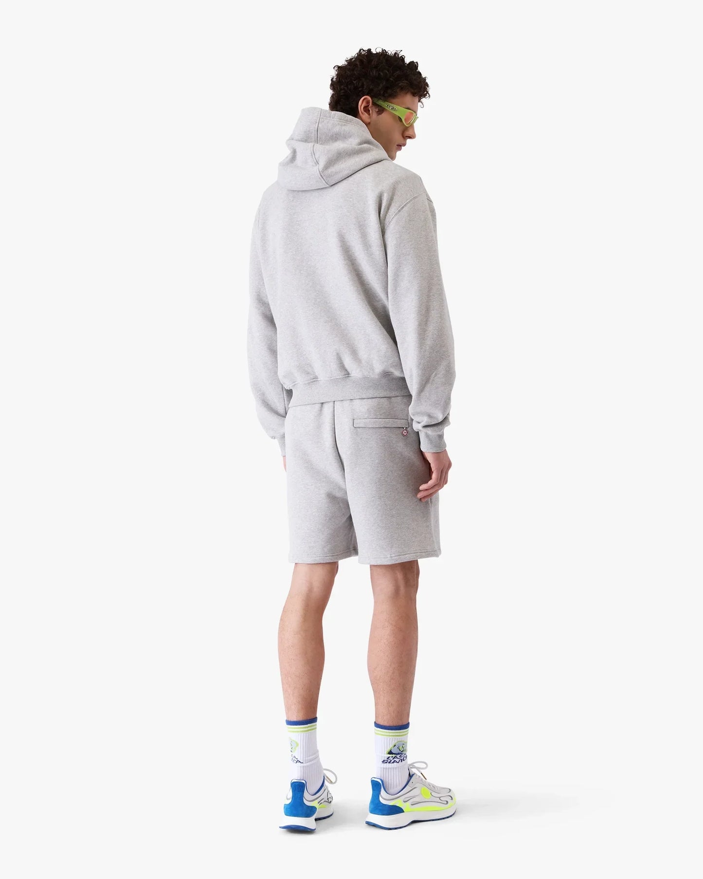 Sweat-shirt à capuche zippé en mélange de cachemire