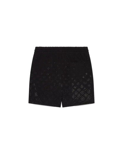 Shorts de jogging monogrammés ornés de cristaux
