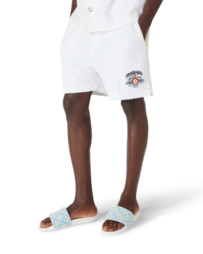 White Towelling Shorts
