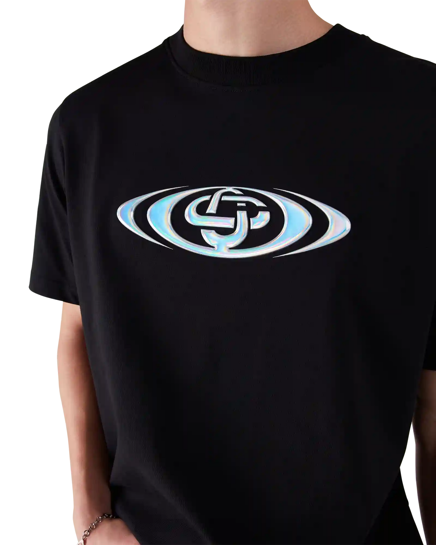 T-shirt à manches courtes avec logo déformé