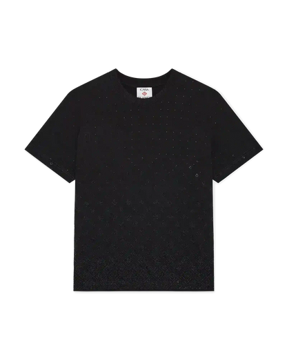 T-shirt à manches courtes avec logo monogramme en cristal