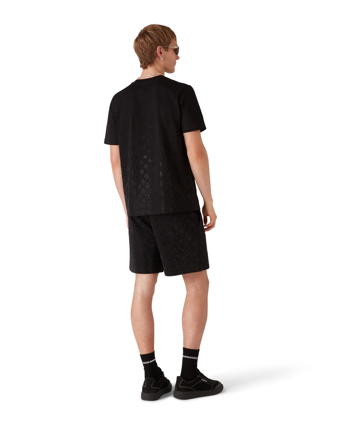 T-shirt à manches courtes avec logo monogramme en cristal