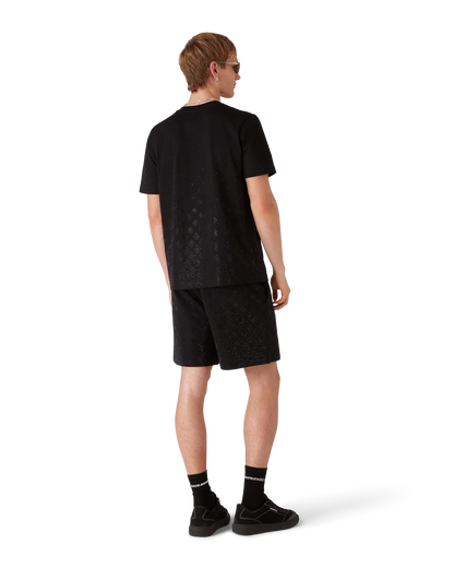 T-shirt à manches courtes avec logo monogramme en cristal