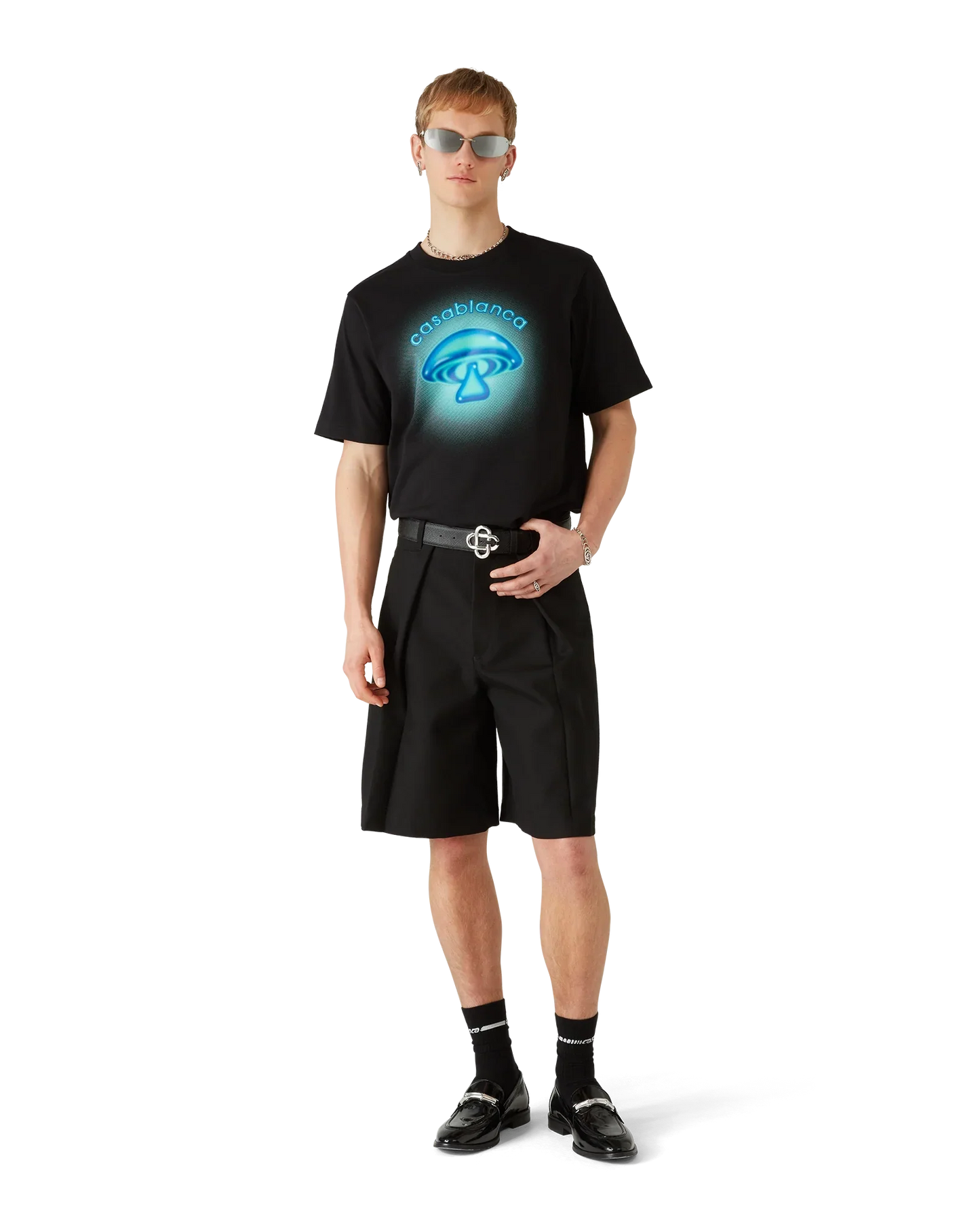 T-shirt à manches courtes avec logo champignon aérographe