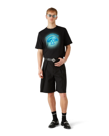 T-shirt à manches courtes avec logo champignon aérographe