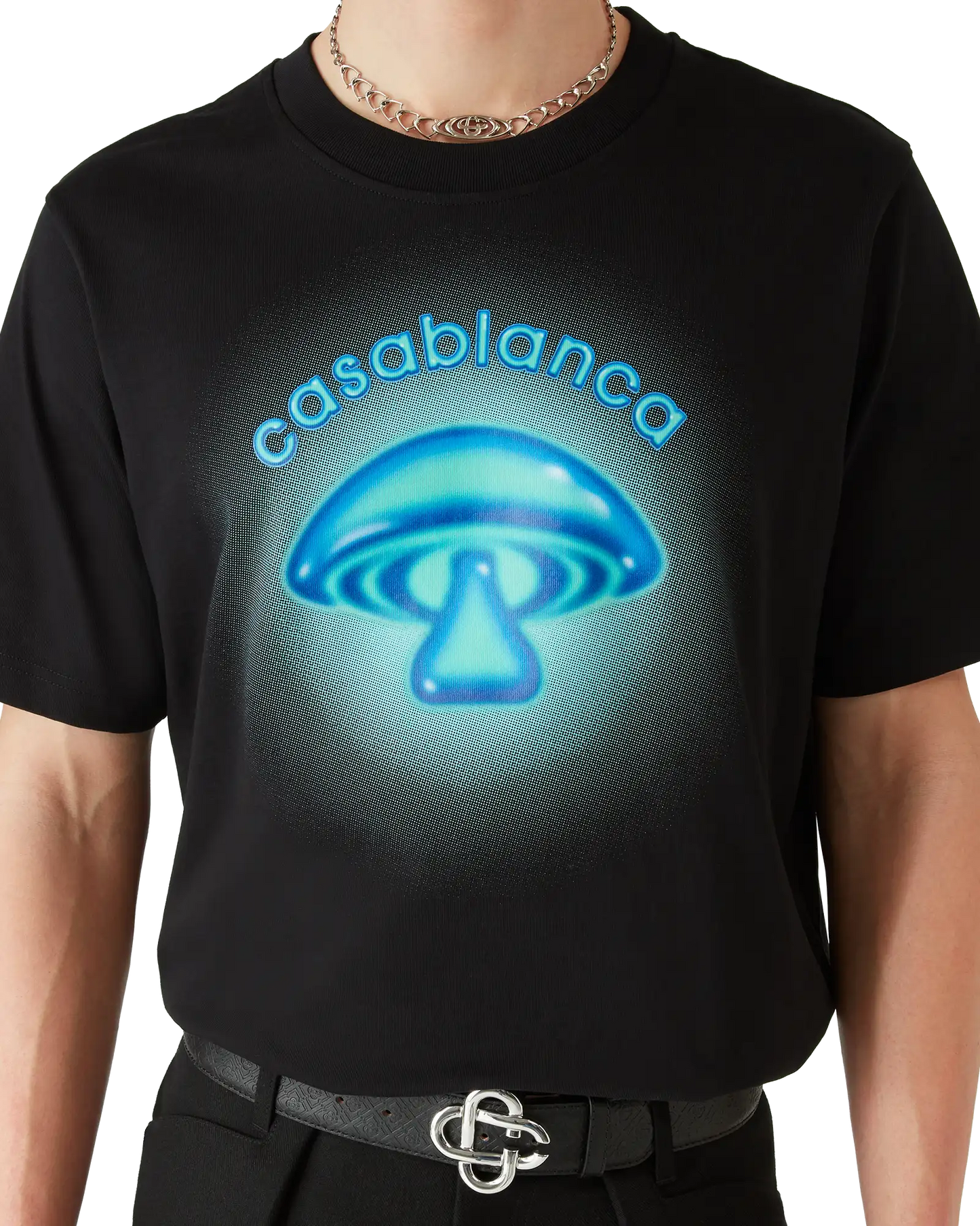 T-shirt à manches courtes avec logo champignon aérographe