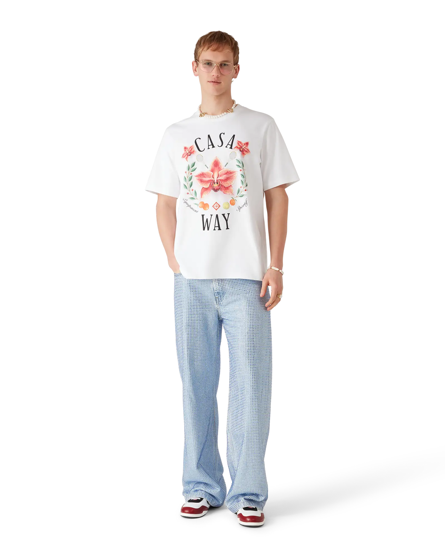 T-shirt à manches courtes avec logo orchidée Casa Way