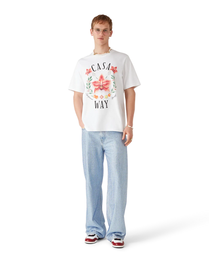 T-shirt à manches courtes avec logo orchidée Casa Way