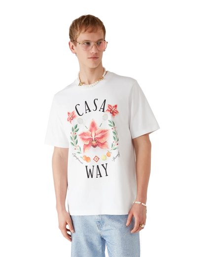 T-shirt à manches courtes avec logo orchidée Casa Way