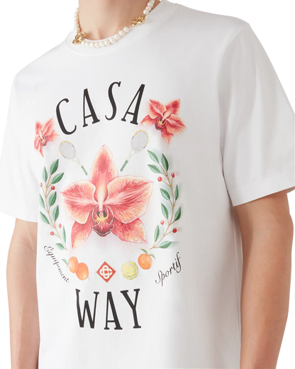 T-shirt à manches courtes avec logo orchidée Casa Way