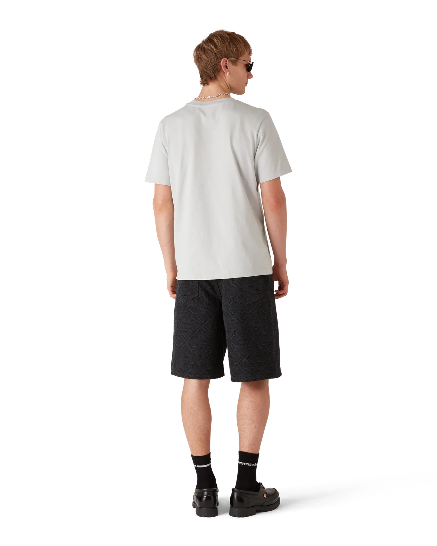 T-shirt à Manches Courtes avec Logo Diamant Gris