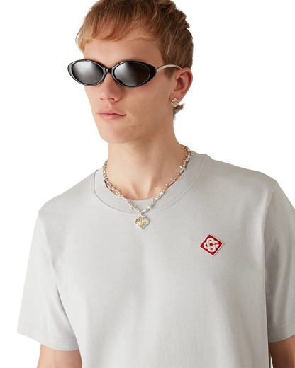 T-shirt à Manches Courtes avec Logo Diamant Gris