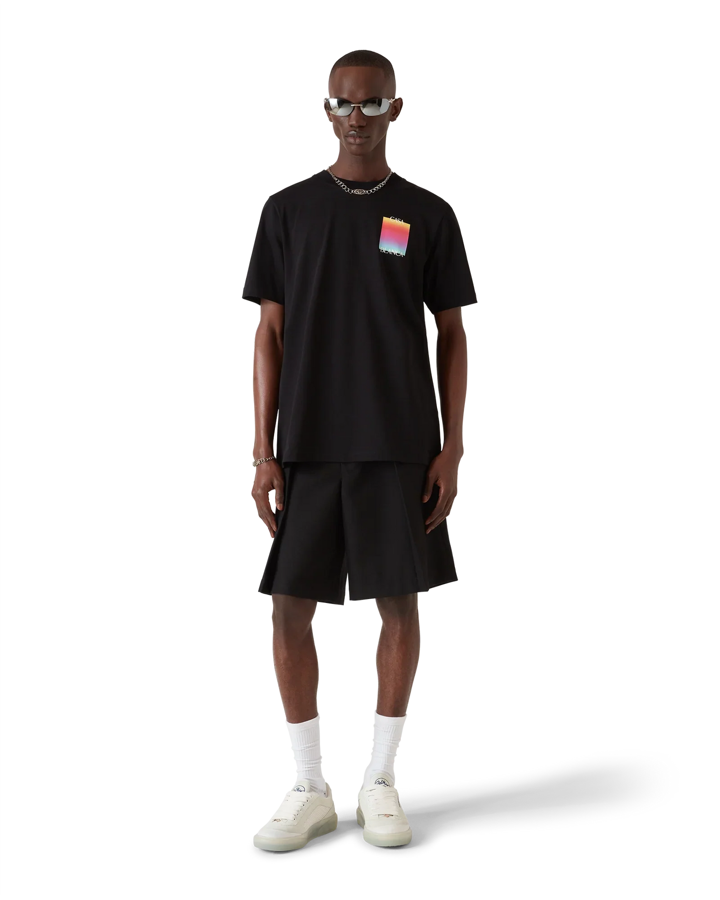 T-shirt à manches courtes avec logo carré dégradé