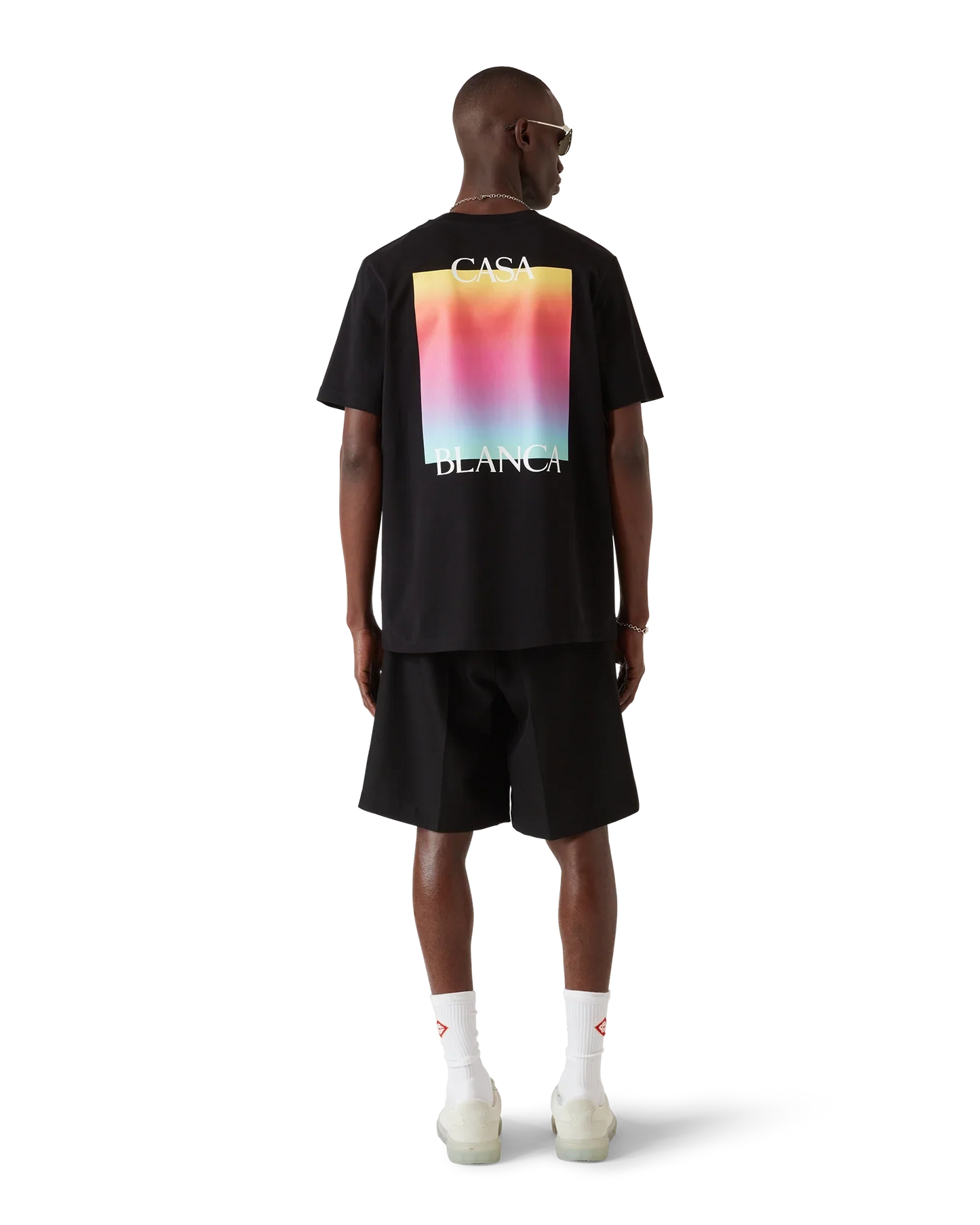 T-shirt à manches courtes avec logo carré dégradé