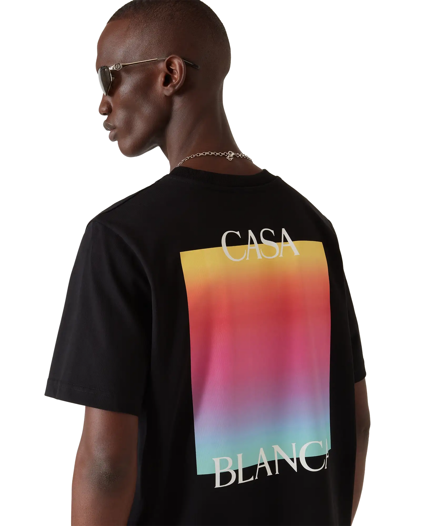 T-shirt à manches courtes avec logo carré dégradé