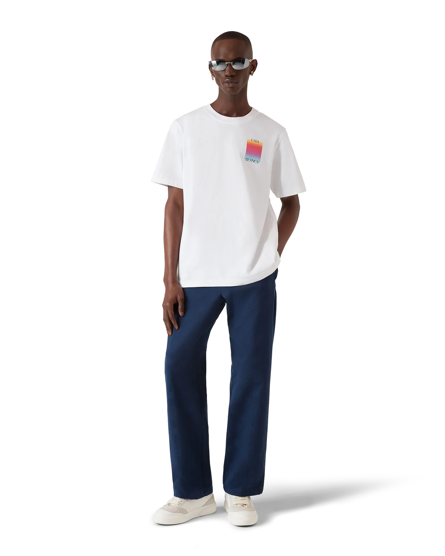 T-shirt à manches courtes avec logo carré dégradé
