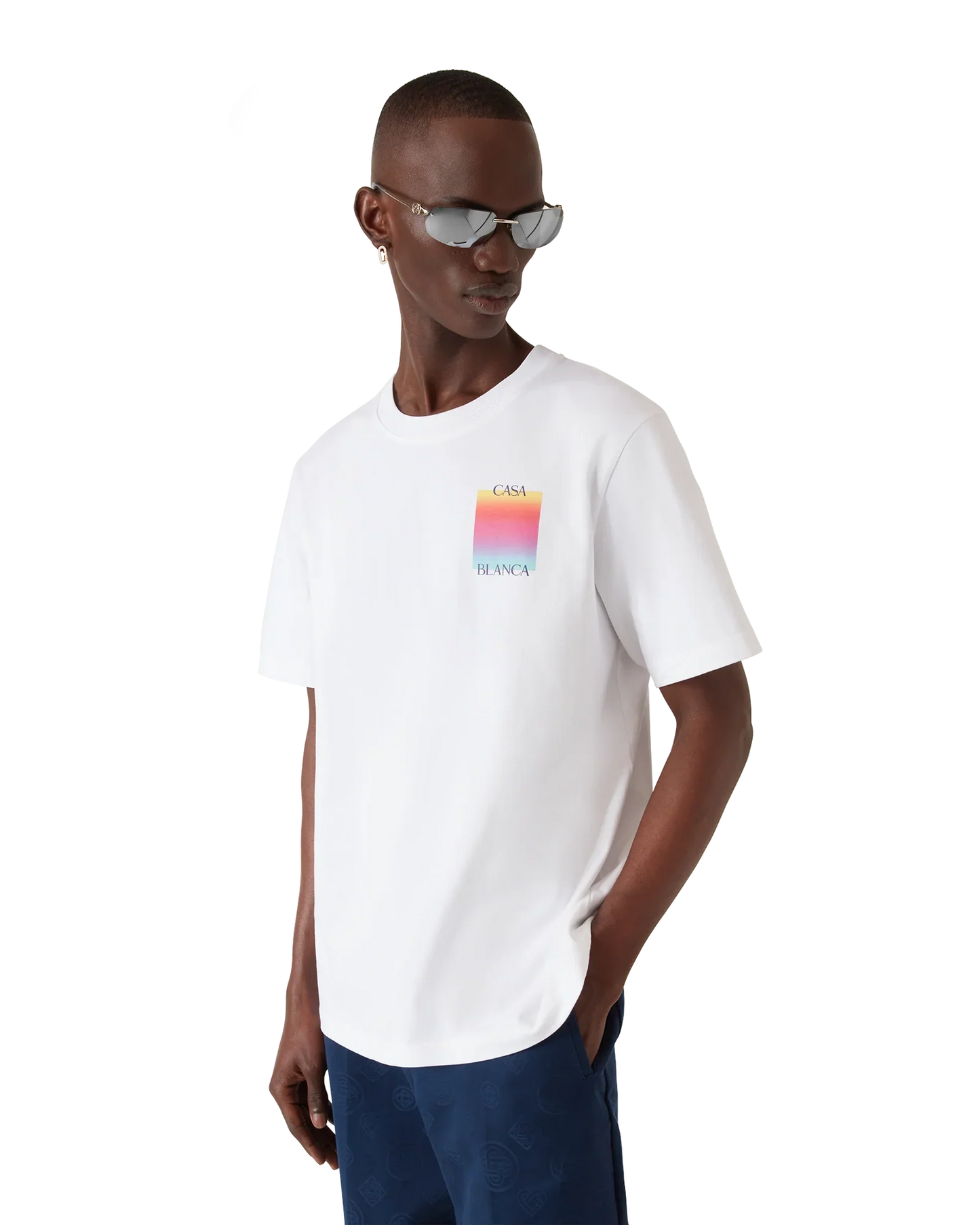 T-shirt à manches courtes avec logo carré dégradé