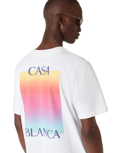 T-shirt à manches courtes avec logo carré dégradé