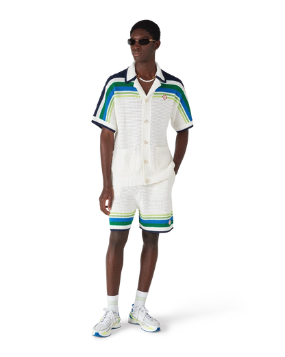 Short en maille rayé
