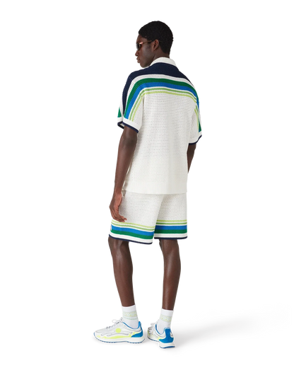 Short en maille rayé