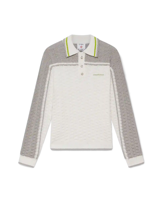 Tennis Boucle Long Sleeve Polo Shirt