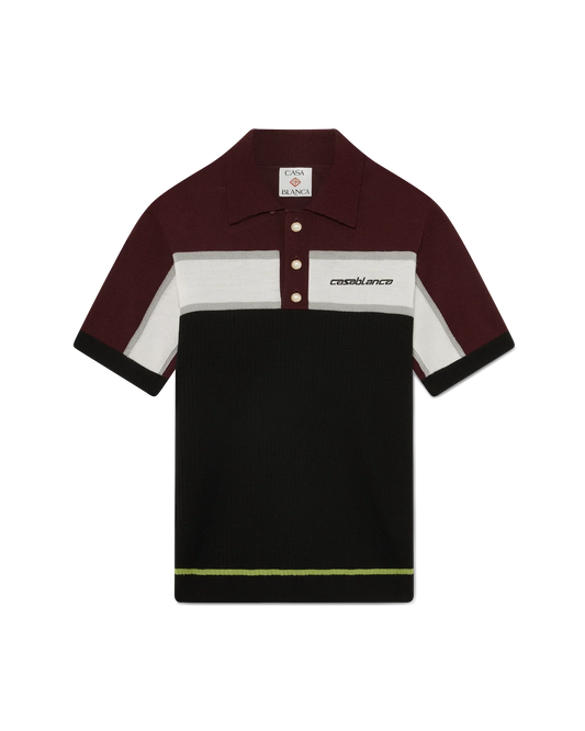Stripe Merino Knit Polo