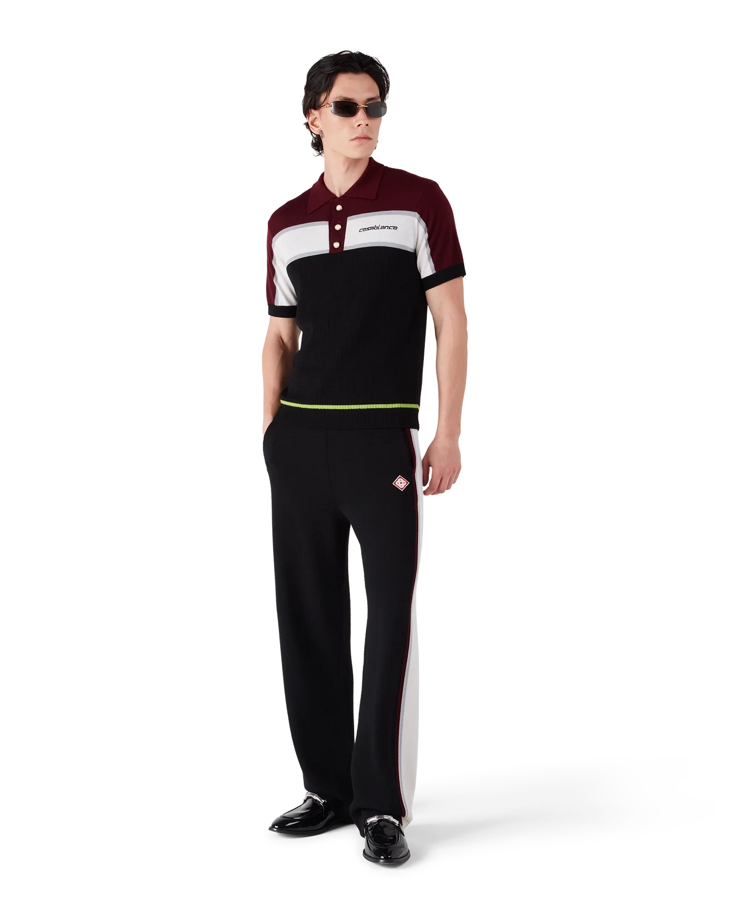 Stripe Merino Knit Polo