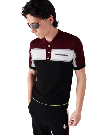 Stripe Merino Knit Polo
