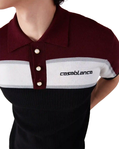 Stripe Merino Knit Polo