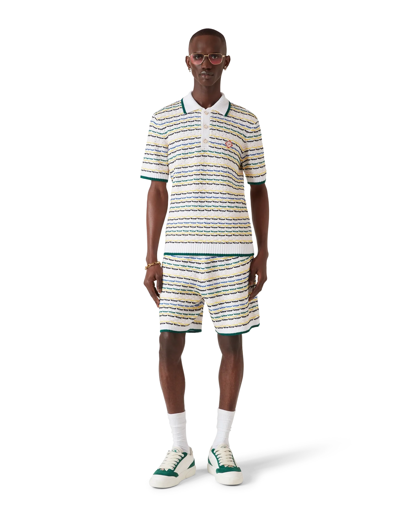 Tuck Stitch Short Sleeve Polo Shirt