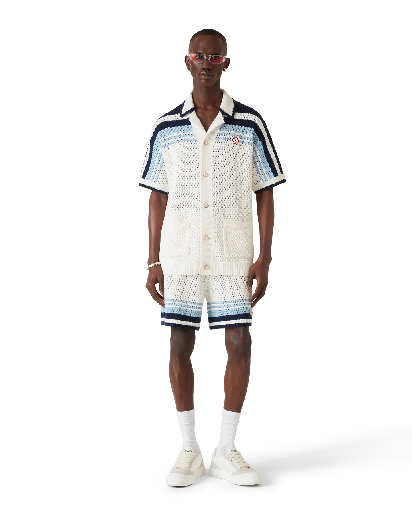 Chemise à manches courtes en crochet de coton Tennis
