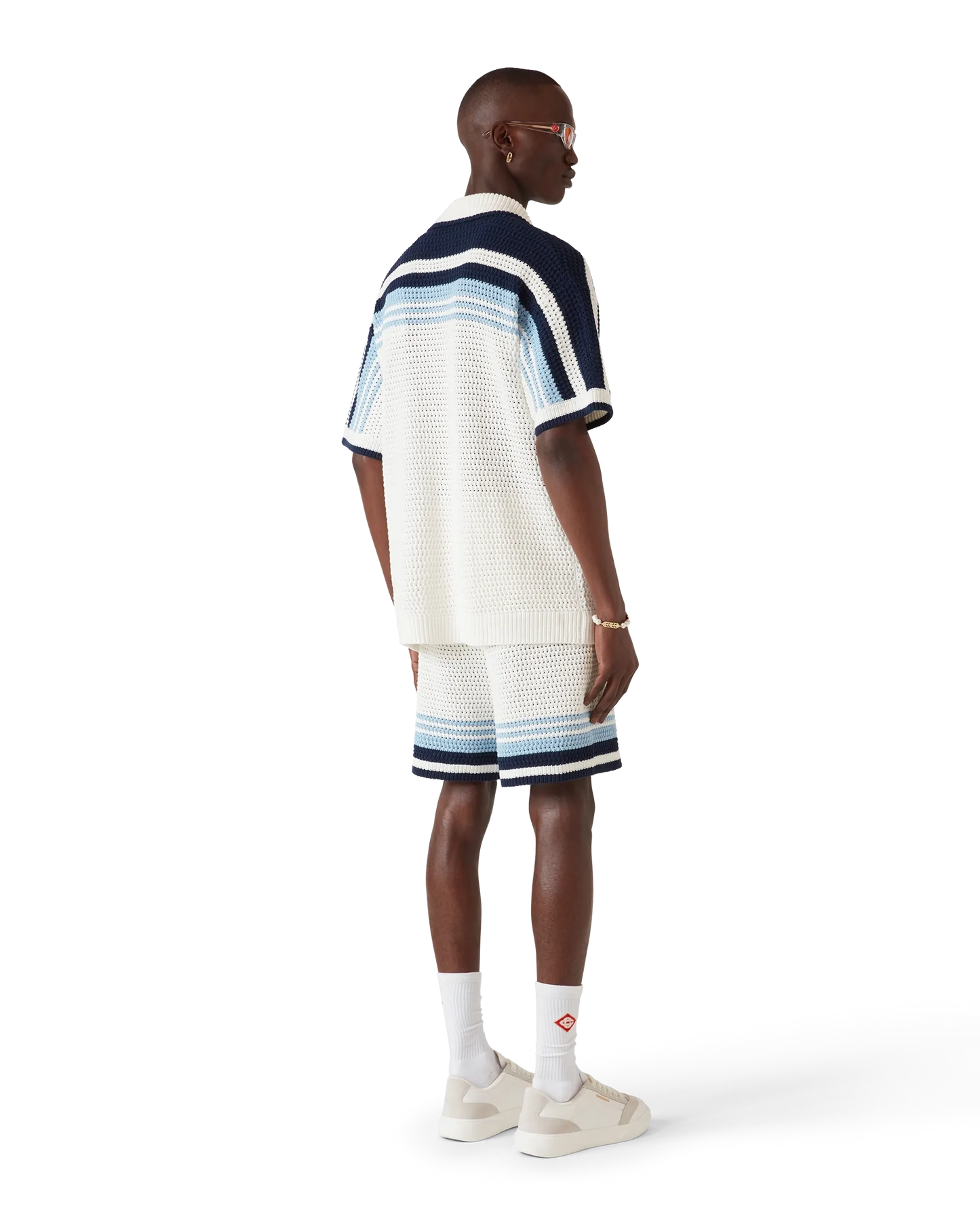 Chemise à manches courtes en crochet de coton Tennis