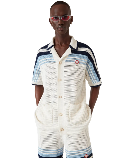 Chemise à manches courtes en crochet de coton Tennis