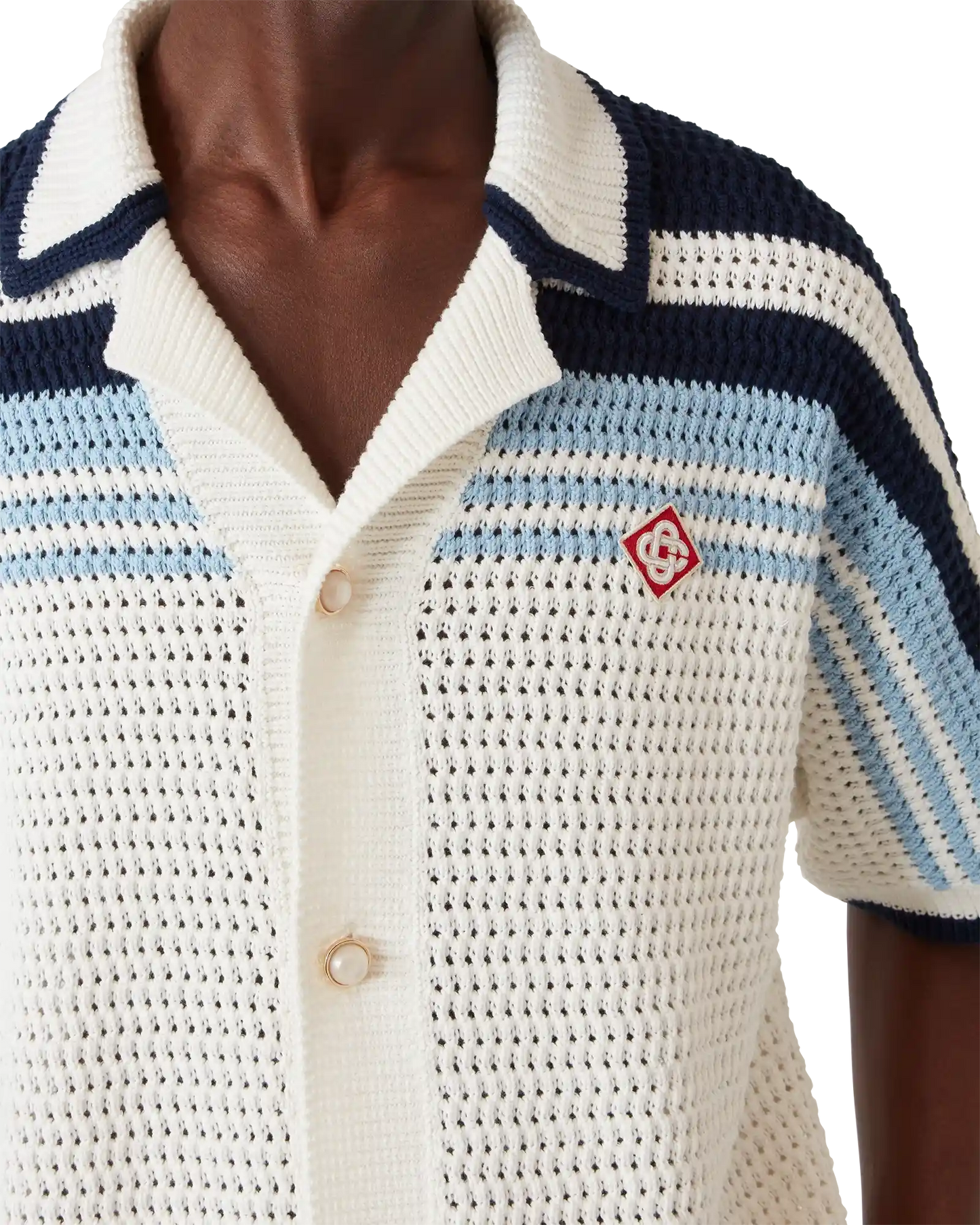 Chemise à manches courtes en crochet de coton Tennis
