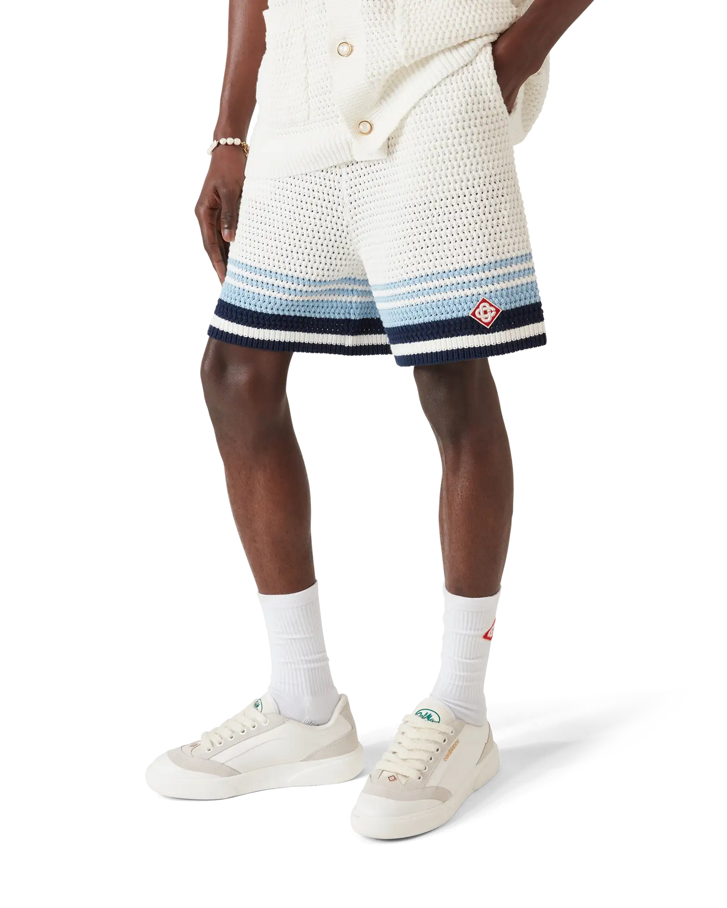 Short en coton crocheté de tennis