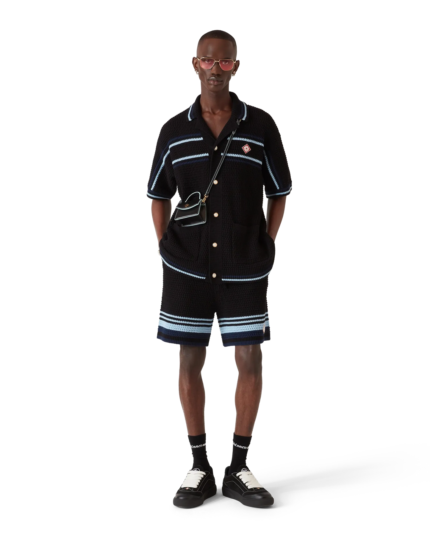 Chemise à manches courtes en crochet de coton Tennis