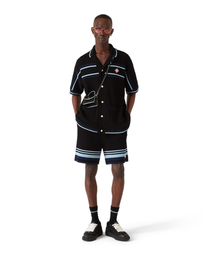 Chemise à manches courtes en crochet de coton Tennis