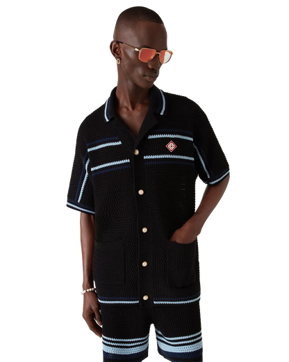 Chemise à manches courtes en crochet de coton Tennis