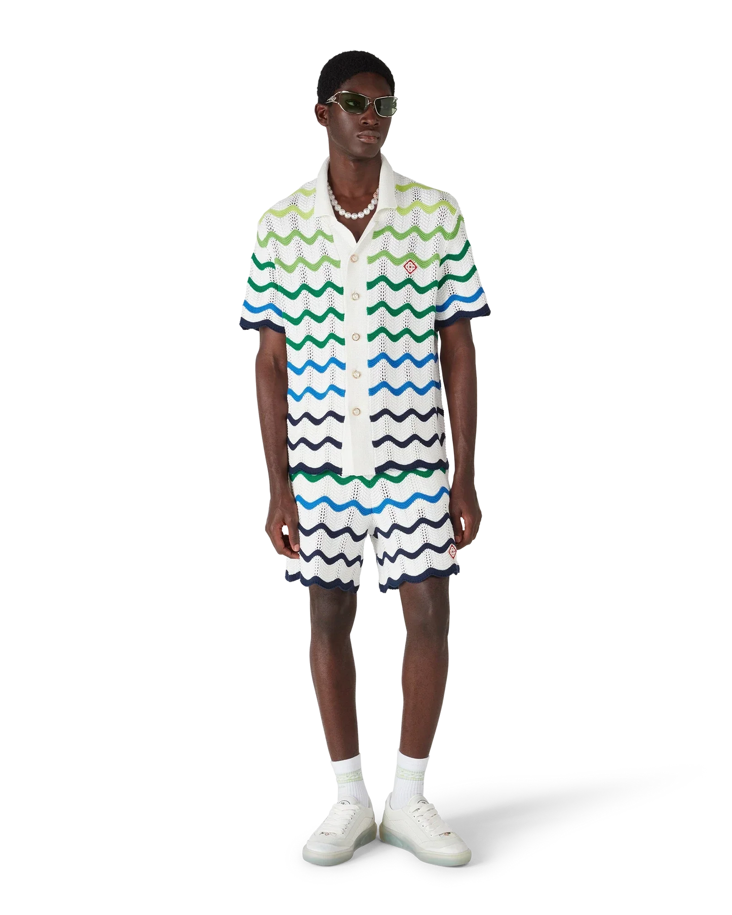 Chemise en maille à manches courtes Wave